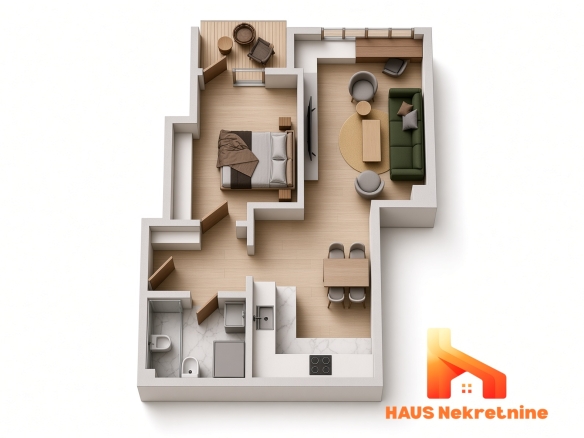 Dvosoban stan, novogradnja – 52,84 m2 – Branka Popovića