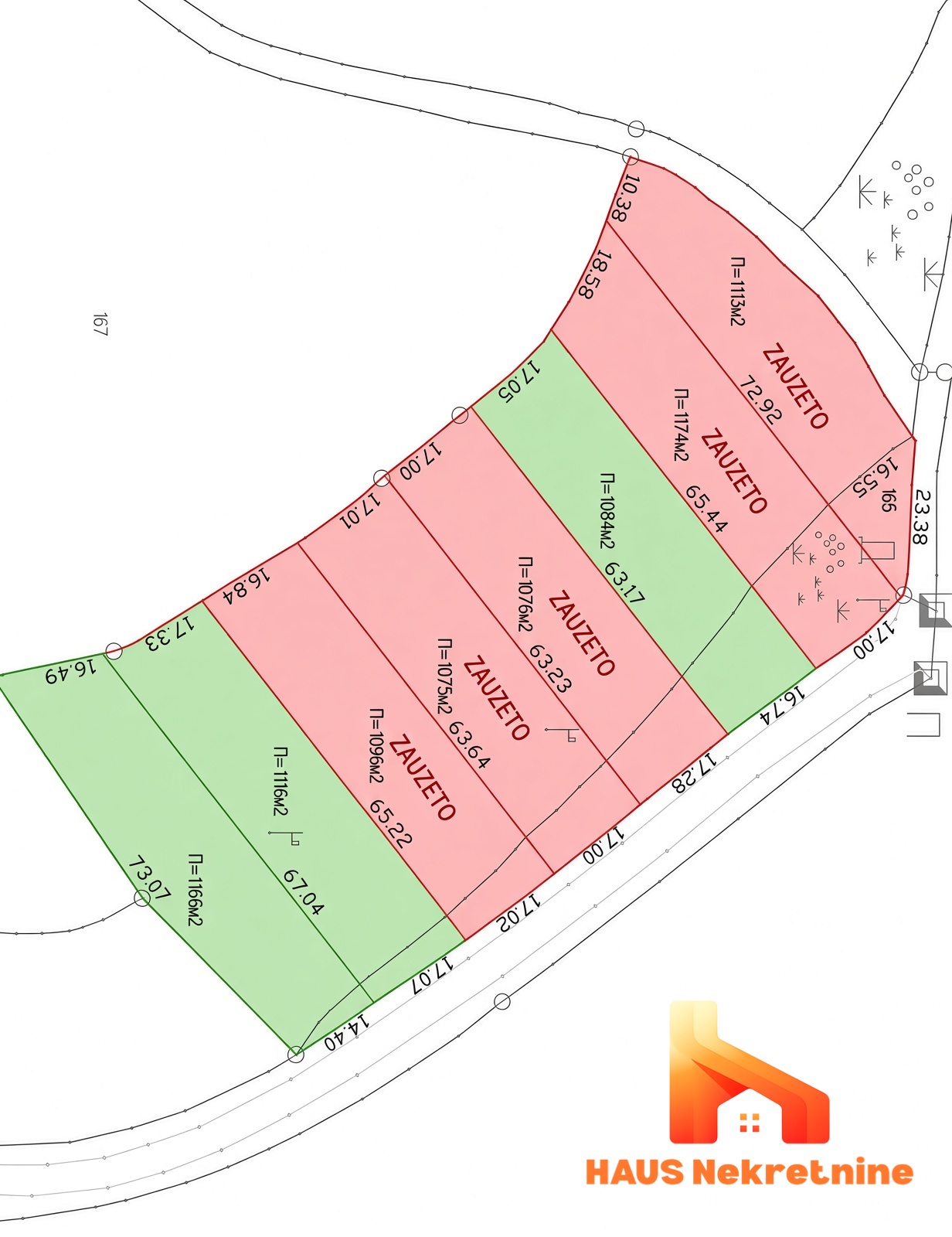 Građevinski plac sa infrastrukturom – 1.084 m2 – Dragočaj